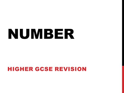 GCSE Higher Revision - Number