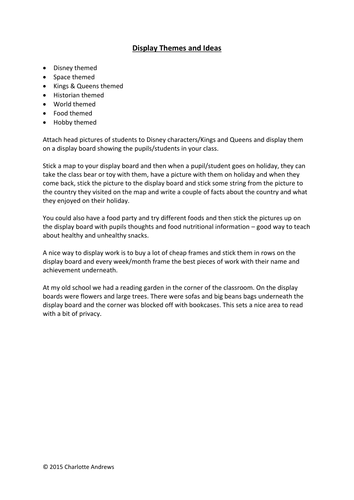 Class Welcome Pack Resources and Posters