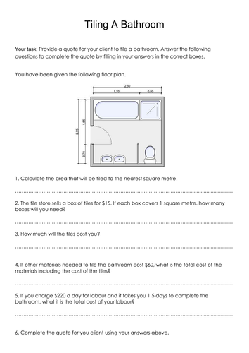 Tiling a Bathroom Activity
