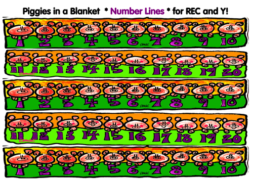 Piggies in a Blanket Number Lines for KS1