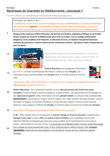 Higher/Nat5 - Naufrages de migrants