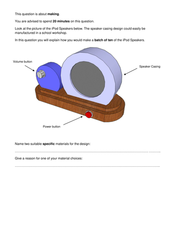 AQA Resistant Materials Exam Prep - Practice Making Question 2