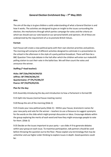 Run a General Election At School Kit