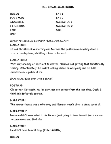 Winter Themed Playscripts