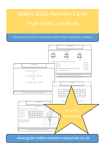 Gcse Maths Revision Cards Card Pack Teaching Resources