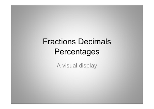 A labour of love: forty nine images of fractions/decimals/percentage plus activity sheets