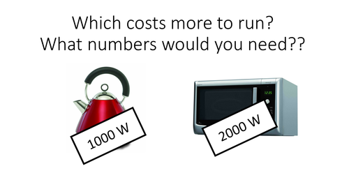 AQA P1.3 Cost of Electricity Independent Lesson Low Ability