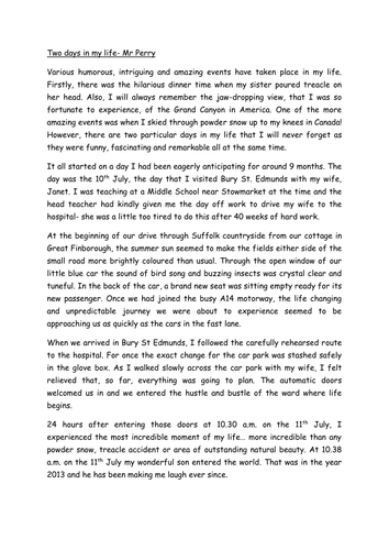 Autobiographical Story