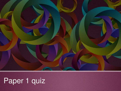 AQA additional paper 1 revision quiz 