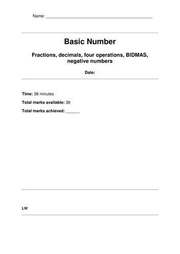 GCSE Revision booklets: Number topics