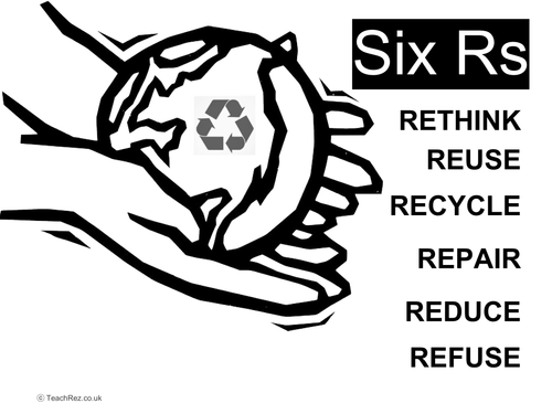 Six Rs of Sustainability - Whole Lesson and Differentiated Worksheets