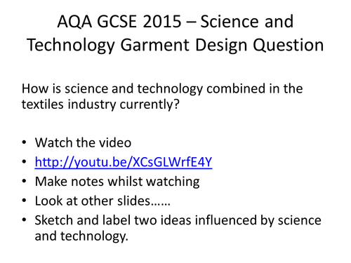 AQA GCSE Textiles Design Question 2015
