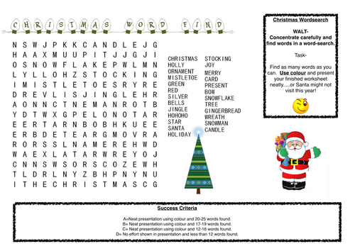 Christmas Wordsearch