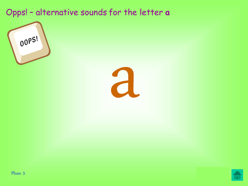 Phase 5 alternative pronunciations of the letter a: [as in angel, wasp, path] -cards, pictures & ppt