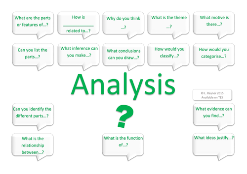 Analysis Higher Order Thinking Questions Pack - Bloom's Taxonomy