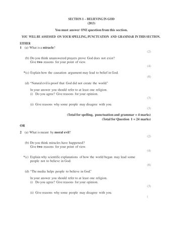 Religious studies questions image