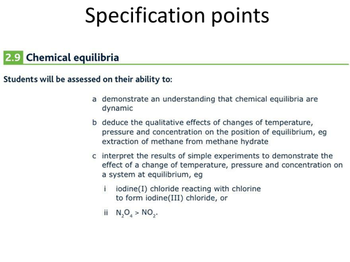 AS Chemistry - equilibrium
