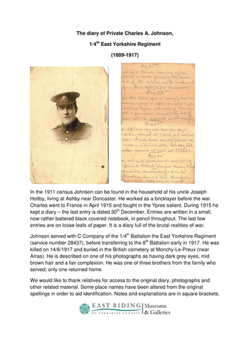 WW1 Soldier's Diary