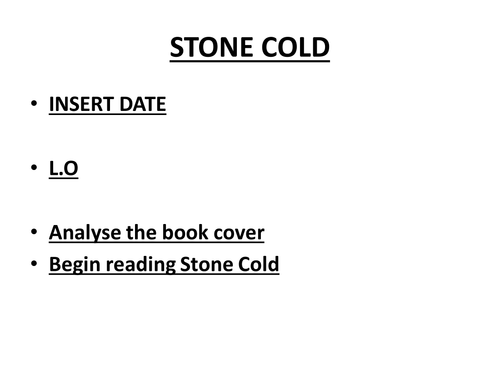 Stone Cold (Swindells) Resources