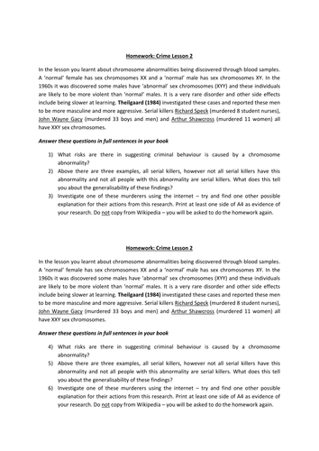 GCSE PSYCHOLOGY CRIME