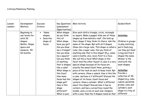 Animals planning for Early Years