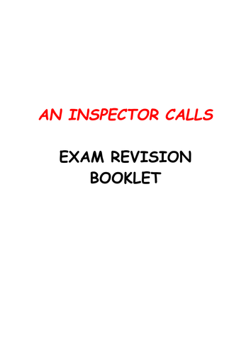 An Inspector Calls Revision Booklet