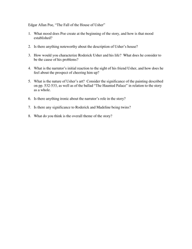 The Fall of the House of Usher by Edgar Allen Poe 