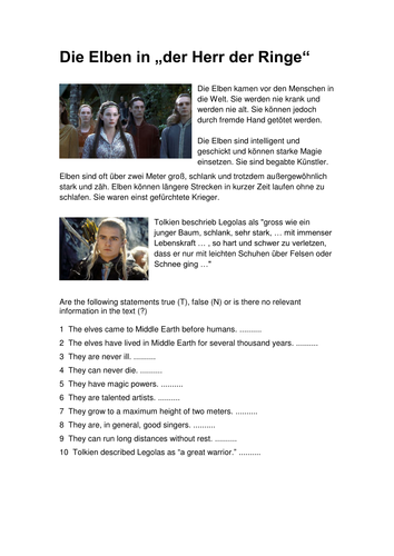 Die Elben in der Herr der Ringe