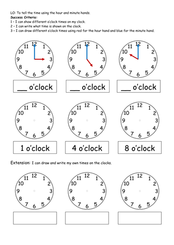 oclock and half past worksheet teaching resources