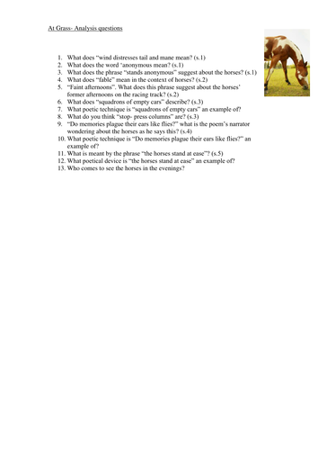 At Grass by Philip Larkin