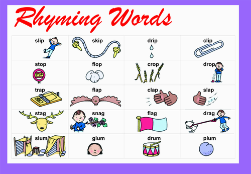 RHYMING WORDS TEACHING AND LEARNING AID | Teaching Resources