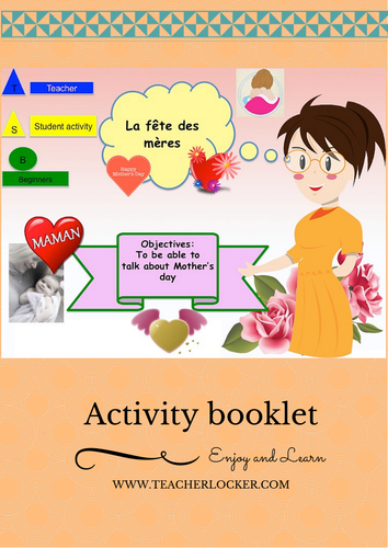 Mother's day lesson + activities in french (No Prep)/ La fête des mères en français leçon  activités