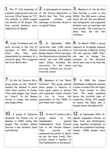 Terrorism through time (Roman and Tudor)