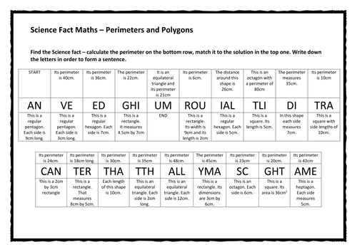 Science Fact Maths – Perimeters and Polygons