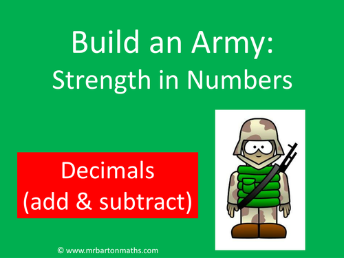 Build an Army: Decimals (add and subtract)