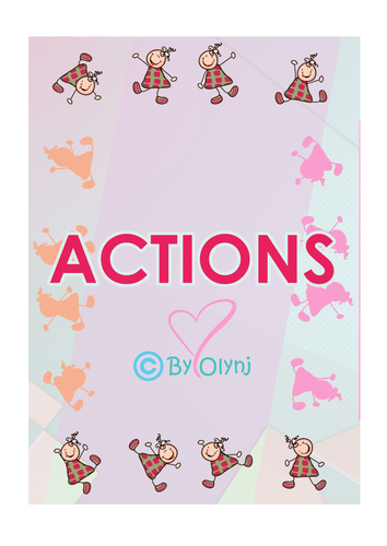 flash cards with actions