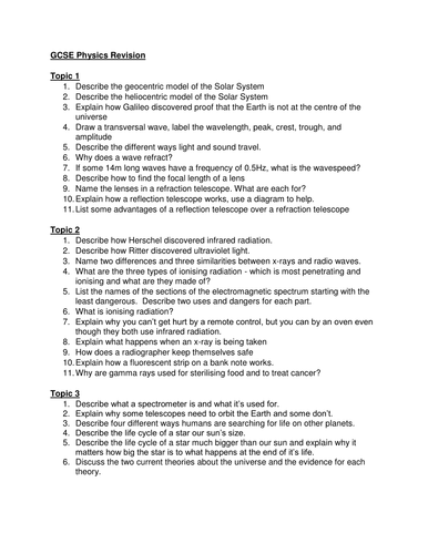 P1 Edexcel Revision Questions