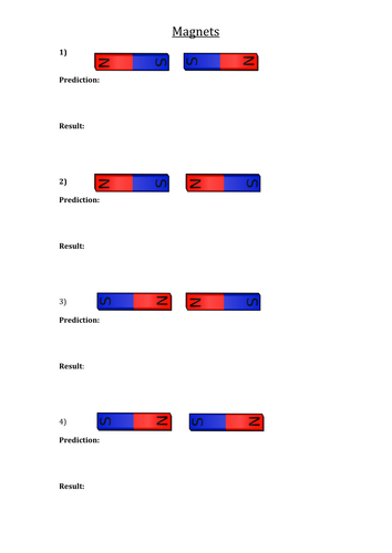 Attract and deals repel magnets worksheet