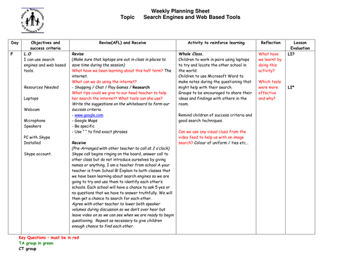 Lesson Planner Resources 5 June