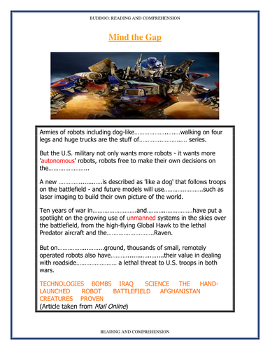 READING AND COMPREHENSION