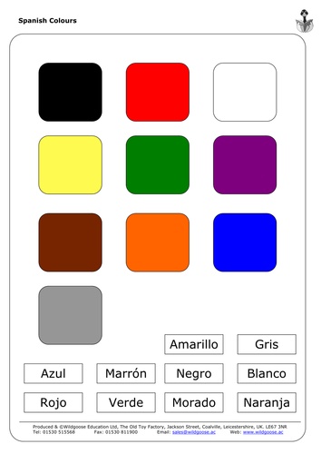 French and Spanish Numbers and Colours