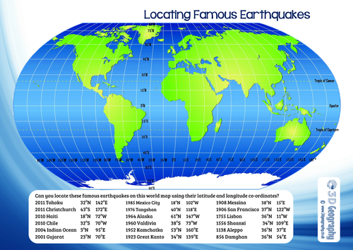Locating earthquakes with longitude and latitude