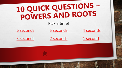 Powers and Roots Quiz