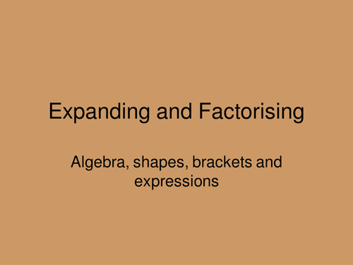 Maths KS3 & KS4 Algebra Expanding & factorising simple brackets through area of rectangles. Lots!