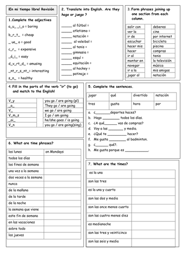 "Revision quickie" Mira 1 Unit 5