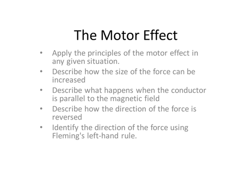 Motor Effect - Revision