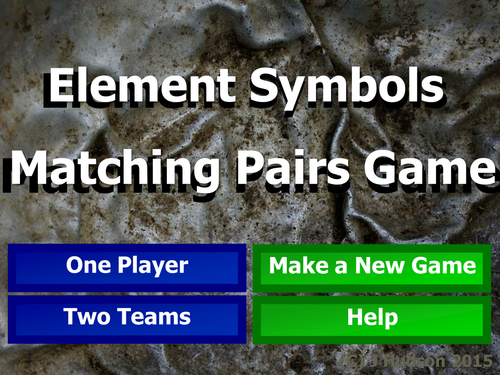 Chemical Element Symbols Matching Pairs Interactive Game | Teaching ...