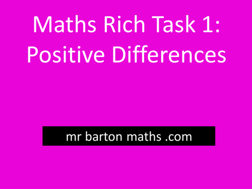 Rich Maths Task 1 - Positive Differences