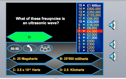 P3 Physics GCSE Classic who wants to be a millionaire game AQA Edexcel