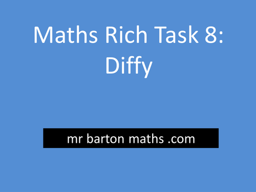 Rich Maths Task 8 - Diffy